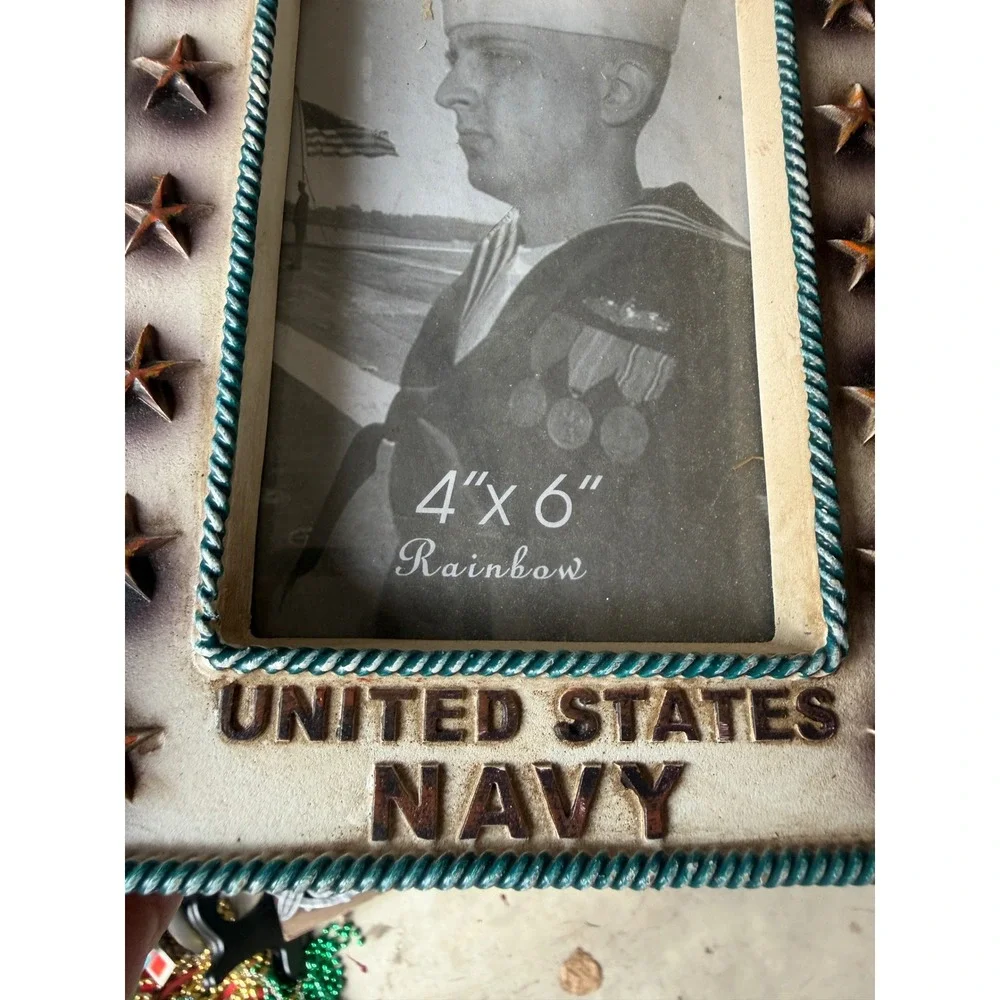 United States Navy 4x6 Picture Frame Patriotic Military Stars Crest‎ Tribute